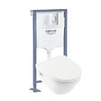 VILLEROY ET BOCH - Pack WC suspendu sans bride  Architectura Directflush+ abattant frein de chute + bâti-support Solido + plaque chromée - vignette