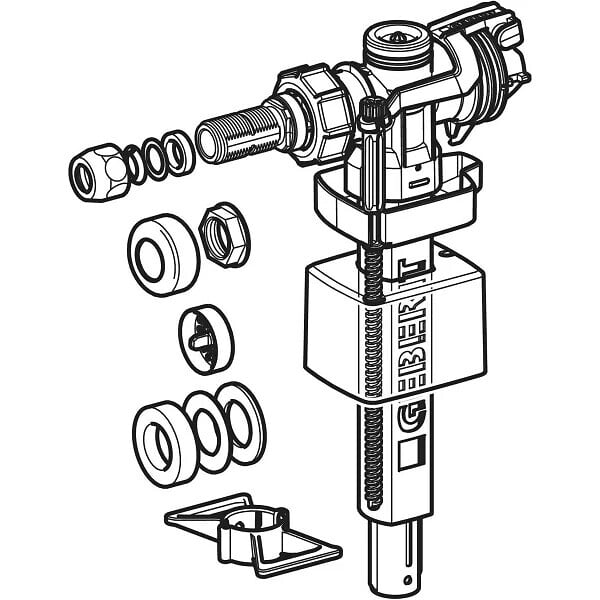 GEBERIT - Robinet flotteur  type 383, alimentation latérale, 3/8', mamelon laiton -  - 281.002.00.5 - large