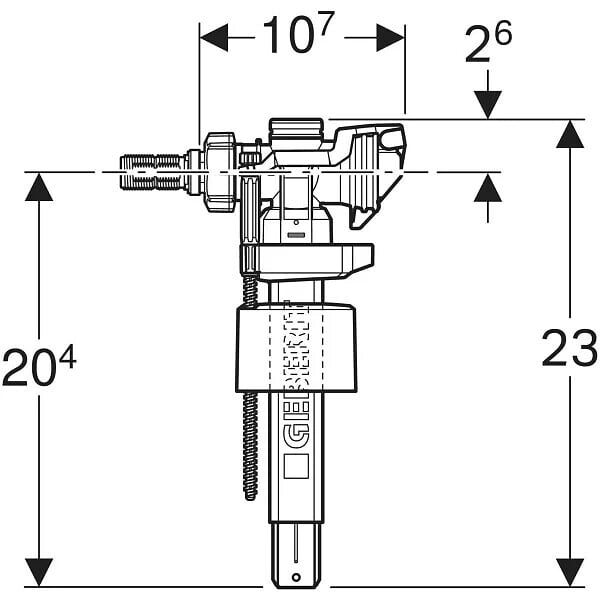 GEBERIT - Robinet flotteur  type 383, alimentation latérale, 3/8', mamelon laiton -  - 281.002.00.5 - large