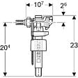 GEBERIT - Robinet flotteur  type 383, alimentation latérale, 3/8', mamelon laiton -  - 281.002.00.5 - vignette