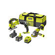 RYOBI - Pack RYOBI 3 outils 18V One+ - 2 batteries 4,0Ah - 2.0Ah - 1 chargeur - RCK183A-242S - vignette