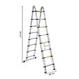 SECURY-T - Echelle/escabeau télescopique double - Aluminium 2x8 marches H5m (2,5+2,5) - vignette