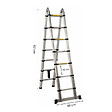 SECURY-T - Echelle/escabeau télescopique double - Aluminium 2x6 marches H 3,8M (1,9+1,9) - vignette