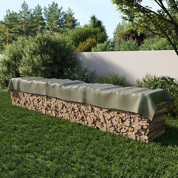 JARDIBEST - Bâche à bois - Polyéthylène - Vert - 80g/m2 - 1.5x6m - large