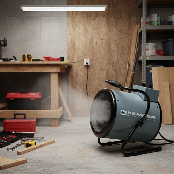 KEMPER - Générateur Air Chaud Electrique Portable 3000W - Chauffage Soufflant Chantier Ventilation Thermostat Atelier Garage Kemper - large