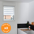 VOLET-MOUSTIQUAIRE - Pack éco de 2 stores Jour Nuit Blanc H 150 cm x L 42 cm sans perçage - vignette