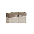 INTEC - Rangement Poubelle 1500L - Cache Poubelle de Tri Polypropylène Ecru Taupe - Coffre de jardin Verrouillable par Cadenas - vignette