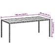 VIDAXL - vidaXL Table de jardin 190x90x75 cm Résine tressée et bois acacia Noir - vignette
