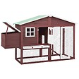 VIDAXL - vidaXL Poulailler avec nichoir Moka et blanc Bois de sapin massif - vignette