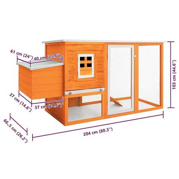 VIDAXL - vidaXL Poulailler d'extérieur avec 1 nichoir Bois - large