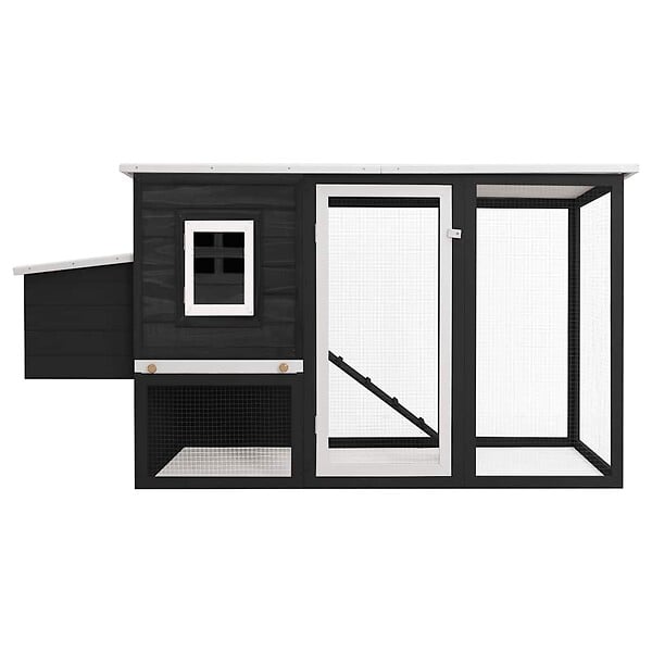 VIDAXL - vidaXL Poulailler d'extérieur avec 1 nichoir Gris Bois - large
