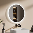 EMKE - EMKE Miroir lumineux salle de bain rond diamètre 50cm, Miroir LED avec Interrupteur Tactile, Anti-buée, Miroir avec éclairage 3 couleurs - vignette