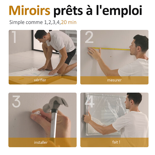 EMKE - EMKE Miroir lumineux salle de bain rond diamètre 50cm, Miroir LED avec Interrupteur Tactile, Anti-buée, Miroir avec éclairage 3 couleurs - large