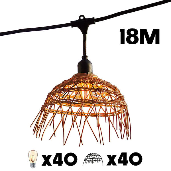 LUMISKY - Guirlande connectable HAWAII 40 ampoules E27 18M - large
