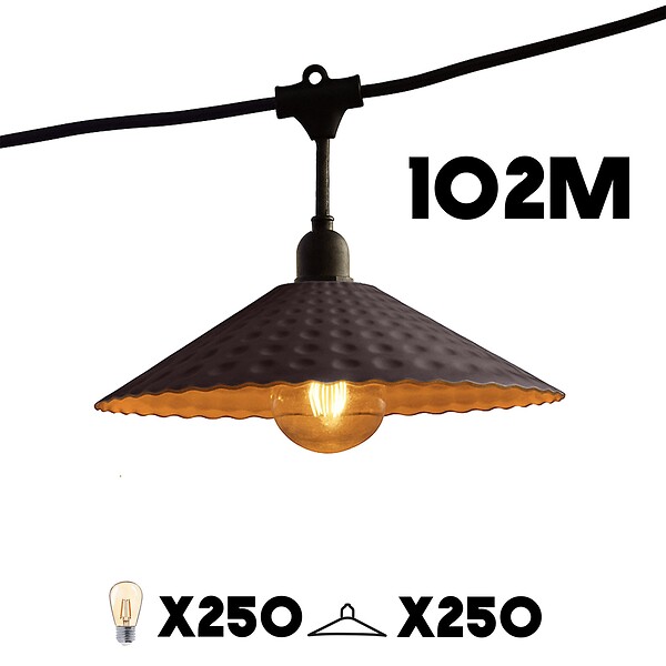 LUMISKY - Guirlande connectable VINTY 250 ampoules E27 102M - large