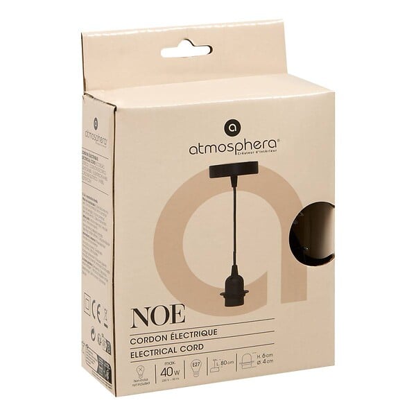 ATMOSPHERA - Cordon électrique Noe noir H100cm - large