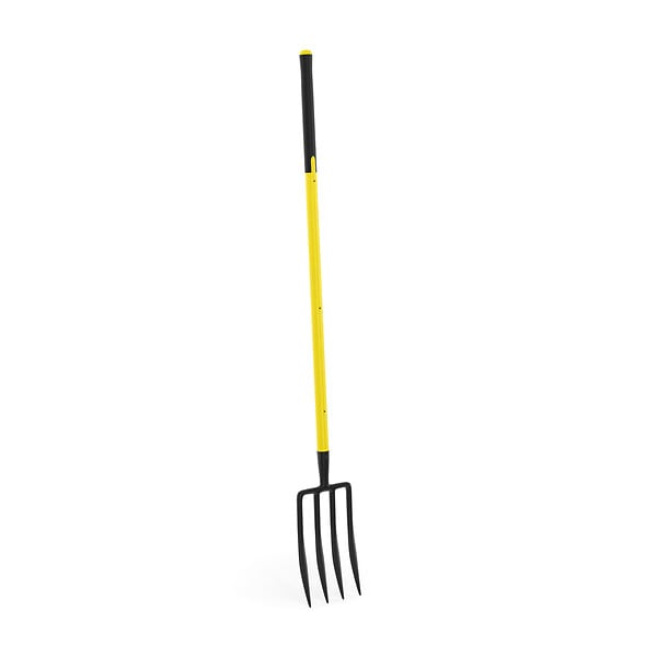 JARDIBEST - Fourche à bêcher avec manche pomme - Acier - 4 dents - large