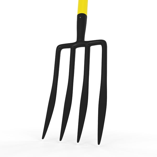 JARDIBEST - Fourche à bêcher avec manche pomme - Acier - 4 dents - large