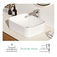 EMKE - EMKE Vasque à poser céramique 61×38×15cm, Lavabo salle de bain rectangulaire, Lavabo en céramique blanc brillant - vignette