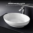 EMKE - EMKE Vasque à Poser Ovale 520 x 395 x 130 mm, Lavabo de Salle de Bain en Céramique, Montage sur Comptoir, Blanc Brillant - vignette