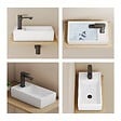 EMKE - EMKE Vasque à poser céramique 41×22×10cm, Lavabo salle de bain rectangulaire, Lavabo en céramique blanc brillant - vignette