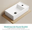 EMKE - EMKE Vasque à poser céramique 41×22×10cm, Lavabo salle de bain rectangulaire, Lavabo en céramique blanc brillant - vignette