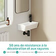 EMKE - EMKE Lavabo Mural de Salle de Bain 400 x 225 x 130 mm, Vasque Rectangulaire en Céramique, Trou pour Robinet à Droite, Blanc Brillant - vignette