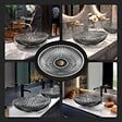 EMKE - EMKE Vasque à Poser Ovale, 510 x 350 x 150 mm, Lavabo en Verre Noir, Design Montage sur Comptoir - vignette