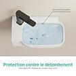 EMKE - EMKE Lavabo Mural de Salle de Bain 400 x 250 x 140 mm, Vasque Rectangulaire en Céramique, Trou pour Robinet à Gauche, Blanc Brillant - vignette