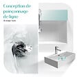 EMKE - EMKE Vasque à Poser en céramique 51,5×36×13cm, Lavabo rectangulaire avec robinet trou prépercé, Lavabo à poser blanc brillant - vignette