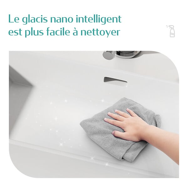 EMKE - EMKE Vasque à Poser en céramique 51,5×36×13cm, Lavabo rectangulaire avec robinet trou prépercé, Lavabo à poser blanc brillant - large