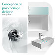 EMKE - EMKE Vasque à Poser en céramique 41,5×36×13cm, Lavabo rectangulaire avec robinet trou prépercé, Lavabo à poser blanc brillant - vignette