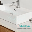 EMKE - EMKE Vasque à Poser en céramique 41,5×36×13cm, Lavabo rectangulaire avec robinet trou prépercé, Lavabo à poser blanc brillant - vignette