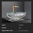 EMKE - EMKE Vasque à Poser Ovale, 510 x 350 x 150 mm, Lavabo en Verre Transparent, Design Montage sur Comptoir - vignette