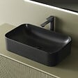 EMKE - EMKE Vasque à Poser 610 x 380 x 150 mm, Lavabo Rectangulaire en Céramique pour Salle de Bain, Coins Arrondis R, Gris Foncé Mat - vignette