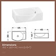 EMKE - EMKE Lavabo Mural de Salle de Bain 405 x 280 x 140 mm, Vasque Rectangulaire en Céramique, Trou pour Robinet à Droit, Blanc Brillant - vignette
