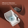 EMKE - EMKE Lavabo Mural de Salle de Bain 405 x 280 x 140 mm, Vasque Rectangulaire en Céramique, Trou pour Robinet à Droit, Blanc Brillant - vignette