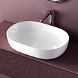 EMKE - EMKE Vasque à Poser Rectangulaire Arrondie 600 x 415 x 135 mm, Lavabo en Céramique de Salle de Bain, Blanc Brillant - vignette