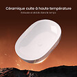 EMKE - EMKE Vasque à Poser Rectangulaire Arrondie 600 x 415 x 135 mm, Lavabo en Céramique de Salle de Bain, Blanc Brillant - vignette