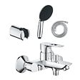GROHE - Pack mitigeur mécanique Start Loop + Douchette 2 jets Vitalio Start 110 + Flexible1750 mm et support - vignette