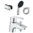 GROHE - Pack mitigeur mécanique Quickfix Start 2021 + Douchette 2 jets Vitalio Start 110 + Flexible1750 mm et support - vignette