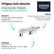 GROHE - Pack mitigeur thermostatique Get avec colonnettes + Douchette 1 jet Vitalio Get Stick + Flexible 1750 mm - vignette