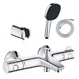 GROHE - Pack mitigeur thermostatique Grotherm 800 + Douchette 2 jets Vitalio Comfort 110 + Flexible1750 mm et support - vignette