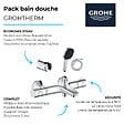 GROHE - Pack mitigeur thermostatique Grotherm 800 + Douchette 2 jets Vitalio Comfort 110 + Flexible1750 mm et support - vignette