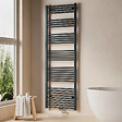 EMKE - EMKE Sèche-serviette eau chaude, Radiateur sèche-serviettes raccordement central Anthracite 180x60cm 860Watts - vignette
