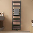 EMKE - EMKE Sèche-serviette eau chaude, Radiateur sèche-serviettes raccordement central Anthracite 180x50cm 739Watts - vignette