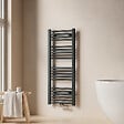 EMKE - EMKE Sèche-serviette eau chaude, Radiateur sèche-serviettes raccordement central Anthracite 100x40cm 356Watts - vignette