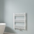 EMKE - EMKE Sèche-serviette eau chaude, Radiateur sèche-serviettes raccordement central Blanc 75x60cm 337Watts - vignette