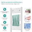 EMKE - EMKE Sèche-serviette eau chaude, Radiateur sèche-serviettes raccordement central Blanc 75x60cm 337Watts - vignette