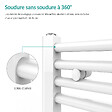 EMKE - EMKE Sèche-serviette eau chaude, Radiateur sèche-serviettes raccordement central Blanc 75x60cm 337Watts - vignette